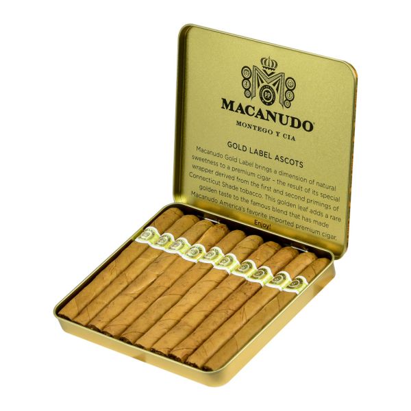 Macanudo Gold Label Ascot Cigarillos Connecticut Tins